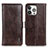 Custodia Portafoglio In Pelle Cover con Supporto T20 per Apple iPhone 14 Pro Marrone