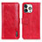 Custodia Portafoglio In Pelle Cover con Supporto T20 per Apple iPhone 14 Pro Max Rosso