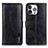 Custodia Portafoglio In Pelle Cover con Supporto T20 per Apple iPhone 15 Pro Max Nero