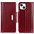 Custodia Portafoglio In Pelle Cover con Supporto T22 per Apple iPhone 13 Mini Rosso