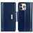 Custodia Portafoglio In Pelle Cover con Supporto T22 per Apple iPhone 14 Pro Blu