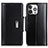 Custodia Portafoglio In Pelle Cover con Supporto T22 per Apple iPhone 14 Pro Max Nero