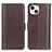 Custodia Portafoglio In Pelle Cover con Supporto T23 per Apple iPhone 13 Marrone