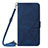 Custodia Portafoglio In Pelle Cover con Supporto Y01B per Apple iPhone 14 Blu