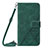 Custodia Portafoglio In Pelle Cover con Supporto Y01B per Apple iPhone 14 Pro Verde