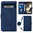 Custodia Portafoglio In Pelle Cover con Supporto Y01B per Google Pixel 8 5G Blu