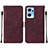 Custodia Portafoglio In Pelle Cover con Supporto Y01B per OnePlus Nord CE 2 5G Rosso Rosa