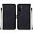 Custodia Portafoglio In Pelle Cover con Supporto Y01B per OnePlus Nord N200 5G Nero