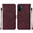 Custodia Portafoglio In Pelle Cover con Supporto Y01B per OnePlus Nord N200 5G Rosso Rosa