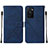 Custodia Portafoglio In Pelle Cover con Supporto Y01B per Oppo A55S 5G Blu