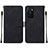 Custodia Portafoglio In Pelle Cover con Supporto Y01B per Oppo A55S 5G Nero