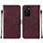 Custodia Portafoglio In Pelle Cover con Supporto Y01B per Oppo A55S 5G Rosso Rosa