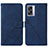 Custodia Portafoglio In Pelle Cover con Supporto Y01B per Oppo A77 5G Blu