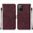 Custodia Portafoglio In Pelle Cover con Supporto Y01B per Oppo A94 5G Rosso Rosa