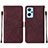 Custodia Portafoglio In Pelle Cover con Supporto Y01B per Oppo A96 4G Rosso Rosa