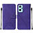 Custodia Portafoglio In Pelle Cover con Supporto Y01B per Oppo A96 4G Viola