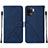 Custodia Portafoglio In Pelle Cover con Supporto Y01B per Oppo F19 Pro Blu