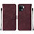 Custodia Portafoglio In Pelle Cover con Supporto Y01B per Oppo F19 Pro Rosso Rosa