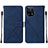 Custodia Portafoglio In Pelle Cover con Supporto Y01B per Oppo Find X5 5G Blu