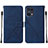 Custodia Portafoglio In Pelle Cover con Supporto Y01B per Oppo Find X5 Pro 5G Blu