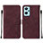 Custodia Portafoglio In Pelle Cover con Supporto Y01B per Oppo K10 4G Rosso Rosa