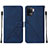 Custodia Portafoglio In Pelle Cover con Supporto Y01B per Oppo Reno5 Lite Blu
