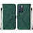 Custodia Portafoglio In Pelle Cover con Supporto Y01B per Oppo Reno6 5G Verde