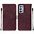 Custodia Portafoglio In Pelle Cover con Supporto Y01B per Oppo Reno6 Pro 5G Rosso Rosa