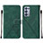 Custodia Portafoglio In Pelle Cover con Supporto Y01B per Oppo Reno6 Pro 5G Verde