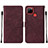 Custodia Portafoglio In Pelle Cover con Supporto Y01B per Realme 7i RMX2193 Rosso