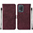 Custodia Portafoglio In Pelle Cover con Supporto Y01B per Realme 8 5G Rosso