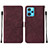 Custodia Portafoglio In Pelle Cover con Supporto Y01B per Realme 9 4G Rosso