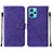 Custodia Portafoglio In Pelle Cover con Supporto Y01B per Realme 9 4G Viola