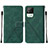 Custodia Portafoglio In Pelle Cover con Supporto Y01B per Realme C11 (2021) Verde