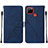 Custodia Portafoglio In Pelle Cover con Supporto Y01B per Realme C12 Blu