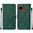 Custodia Portafoglio In Pelle Cover con Supporto Y01B per Realme C12 Verde