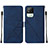 Custodia Portafoglio In Pelle Cover con Supporto Y01B per Realme C20 Blu