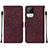 Custodia Portafoglio In Pelle Cover con Supporto Y01B per Realme C20A Rosso