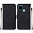 Custodia Portafoglio In Pelle Cover con Supporto Y01B per Realme C21Y Nero