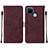 Custodia Portafoglio In Pelle Cover con Supporto Y01B per Realme C21Y Rosso