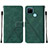 Custodia Portafoglio In Pelle Cover con Supporto Y01B per Realme C25Y Verde