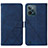 Custodia Portafoglio In Pelle Cover con Supporto Y01B per Realme C31 Blu