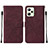 Custodia Portafoglio In Pelle Cover con Supporto Y01B per Realme C35 Rosso