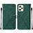 Custodia Portafoglio In Pelle Cover con Supporto Y01B per Realme C35 Verde