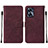 Custodia Portafoglio In Pelle Cover con Supporto Y01B per Realme C55 Rosso