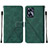 Custodia Portafoglio In Pelle Cover con Supporto Y01B per Realme C55 Verde