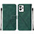 Custodia Portafoglio In Pelle Cover con Supporto Y01B per Realme GT2 Pro 5G Verde