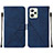 Custodia Portafoglio In Pelle Cover con Supporto Y01B per Realme Narzo 50A Prime Blu