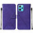 Custodia Portafoglio In Pelle Cover con Supporto Y01B per Realme Q5 5G Viola