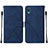 Custodia Portafoglio In Pelle Cover con Supporto Y01B per Samsung Galaxy A02 Blu